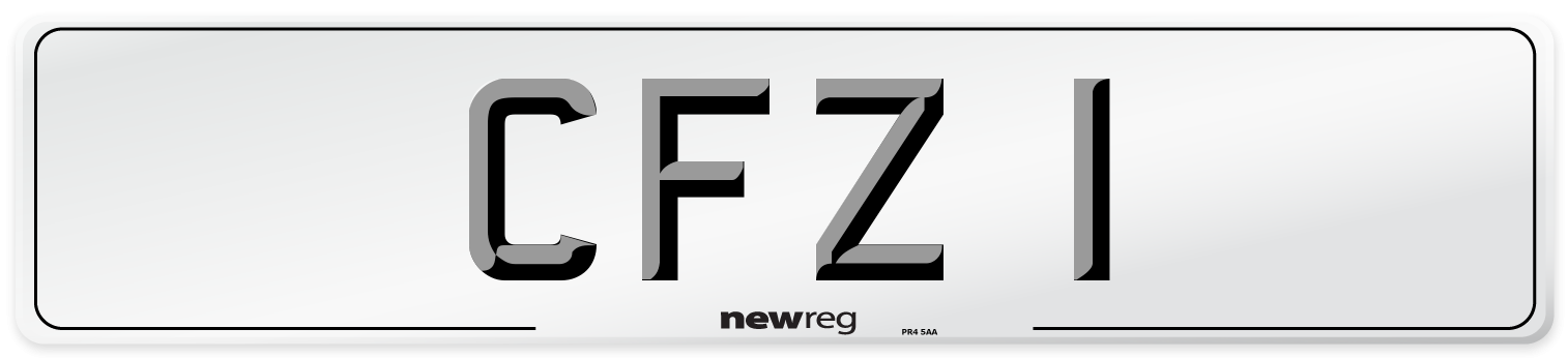 CFZ 1 Number Plate from New Reg
